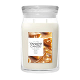 Candela Yankee Candle Caramel Kiss grande in giara di vetro.
