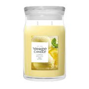 Candela Yankee Candle Lemon Gelato grande in giara di vetro.