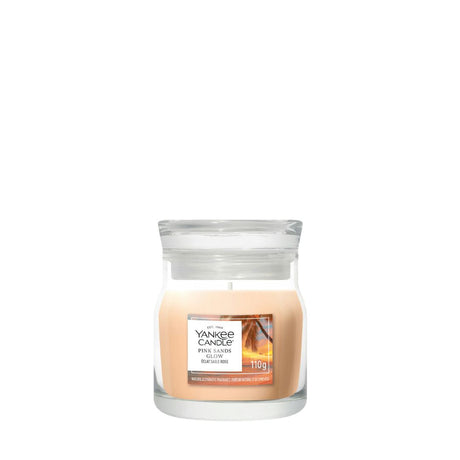 Candela Yankee Candle Pink Sands Glow piccola in giara di vetro.