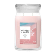 Candela Yankee Candle Pink Sands grande in giara di vetro.