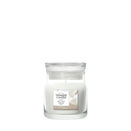 Candela Yankee Candle Soft Blanket piccola in giara di vetro.