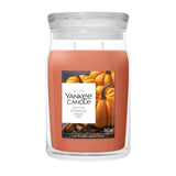 Candela Yankee Candle Spiced Pumpkin grande in giara di vetro.