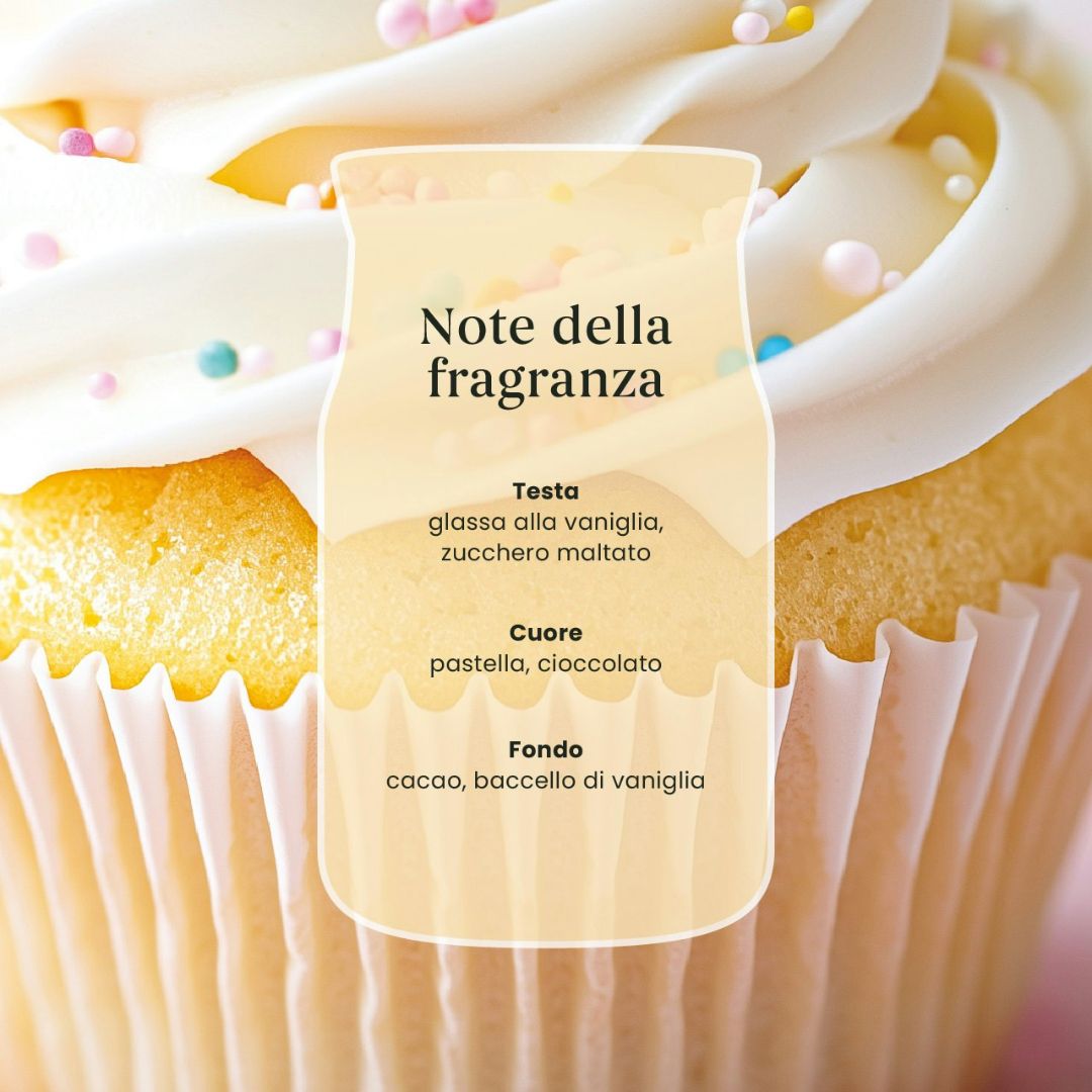 Scheda note della fragranza Vanilla Cupcake.