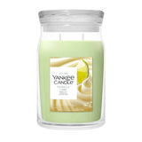 Candela Yankee Candle Vanilla Lime grande in giara di vetro.