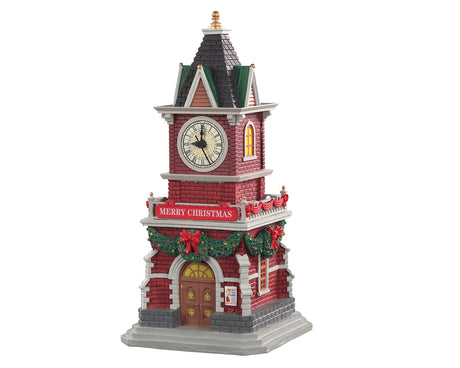 Tannenbaum Clock Tower 05679 - Torre dell'orologio Lemax con le lancette che girano.