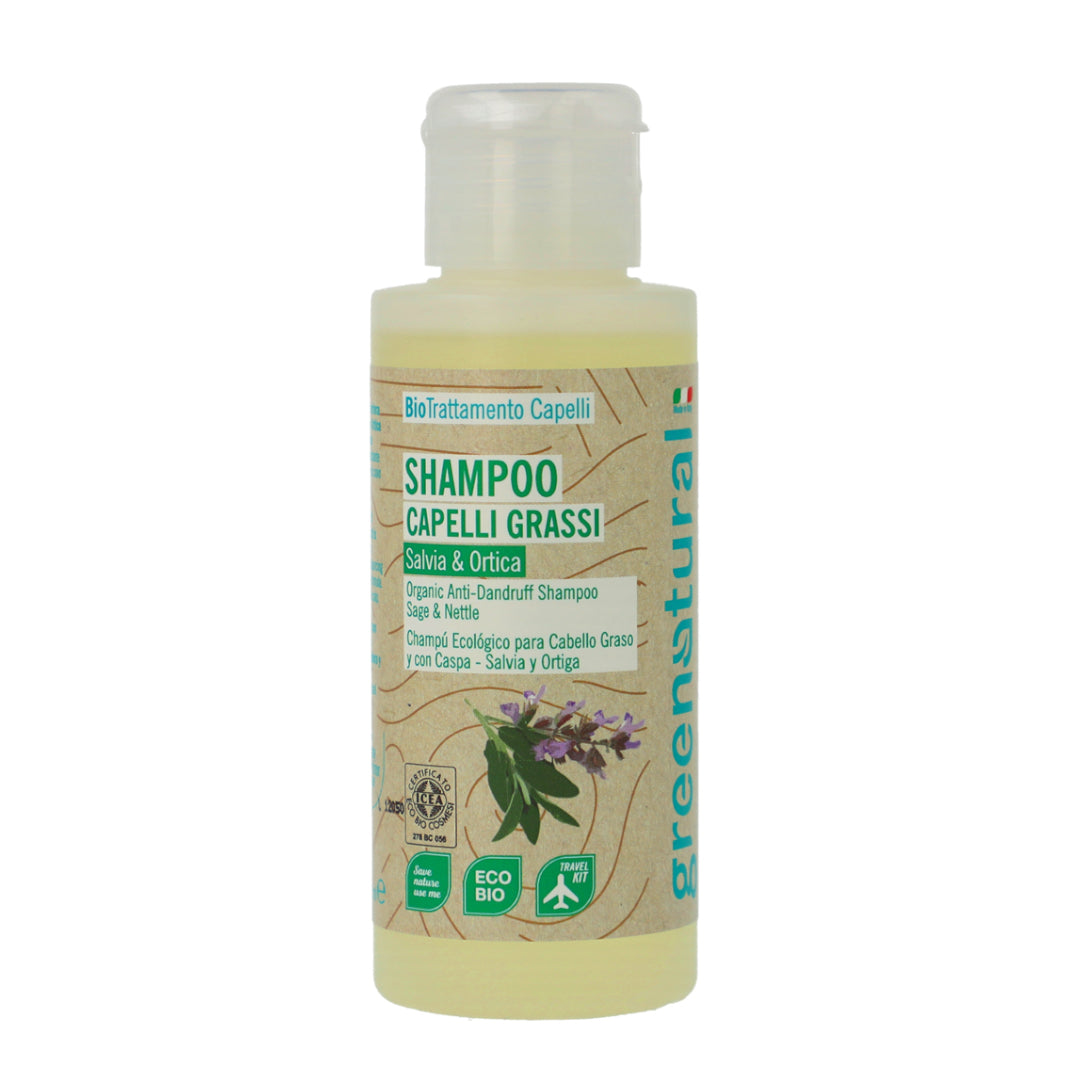 Shampoo Naturale con Salvia e Ortica - Shampoo antiforfora capelli grassi