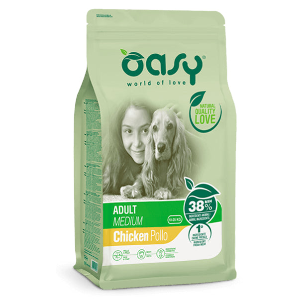 Oasy per Taglia Media - Crocchette per cani al pollo 12 kg