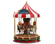 Giostra Lemax a batteria coi cavalli - Christmas Cheer Carousel 14821