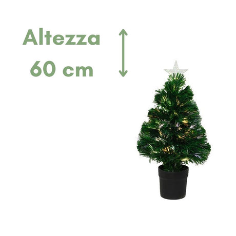 Burtley con vaso - Albero di Natale fibra ottica piccolo