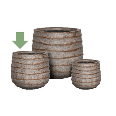 Onda Fossil Wood - Vaso in cemento di design