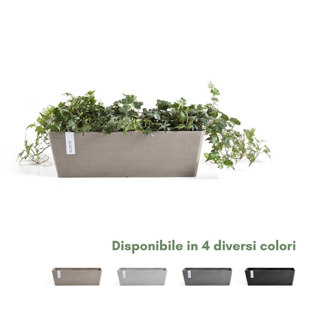 Ecopots Bruges 55 cm - Fioriera rettangolare in plastica