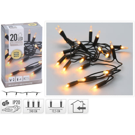 20 Miniled EXTRA 2.5 Mt USO INTERNO Luci Albero di Natale KOOPMAN