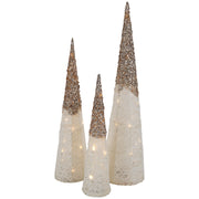 Cono glitter bianco e oro - Cono natalizio