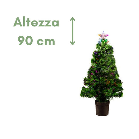 Burtley con vaso - Albero di Natale fibra ottica piccolo
