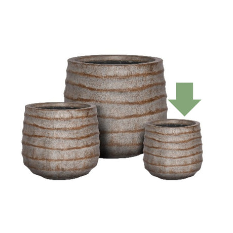 Onda Fossil Wood - Vaso in cemento di design