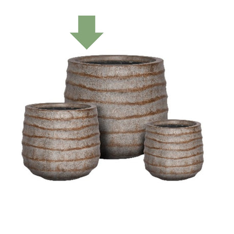 Onda Fossil Wood - Vaso in cemento di design