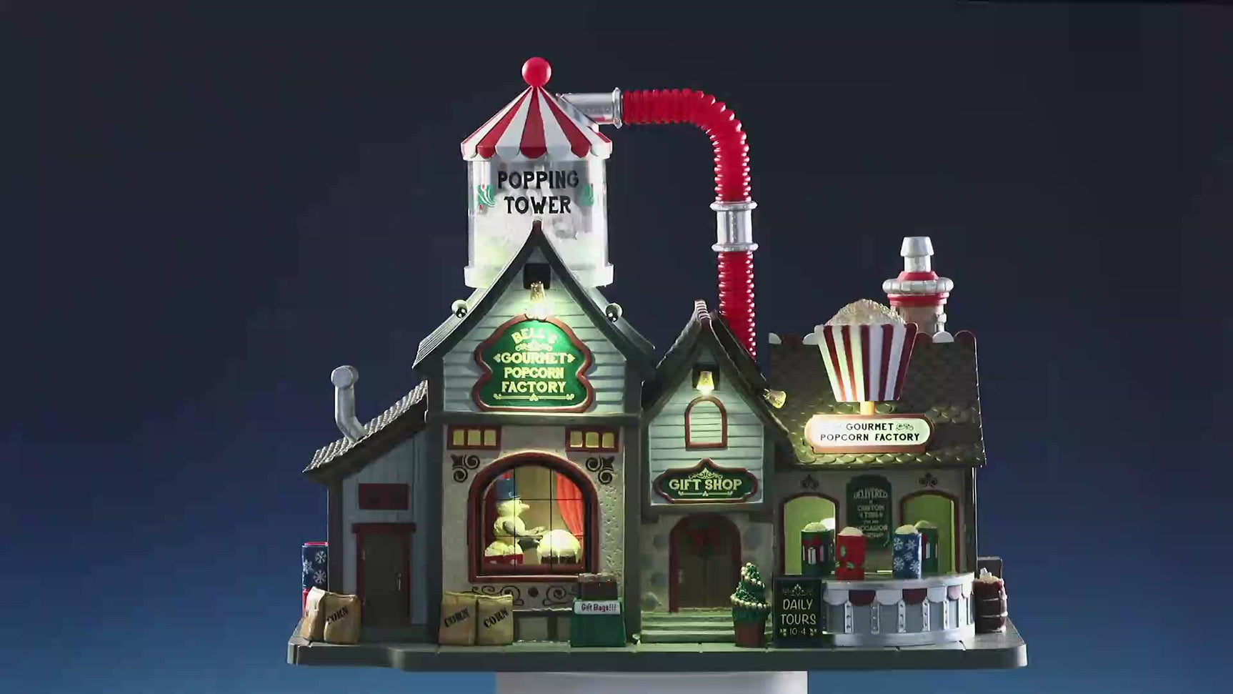 Video di Bell's Gourmet Popcorn Factory (cod. 75188) - Fabbrica di popcorn Lemax con luci, animazioni e musica