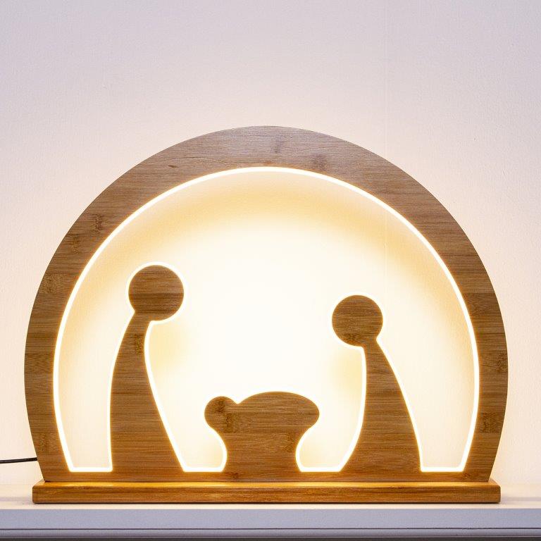 Silhouette Natività nella grotta - Lampada natalizia