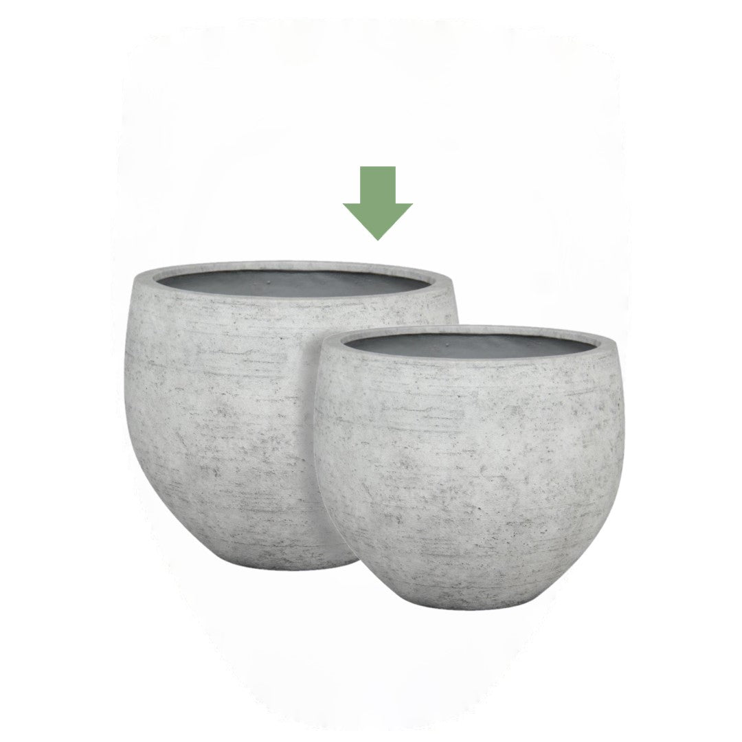 Vaso a Sfera color Cenere - Vaso tondo grande