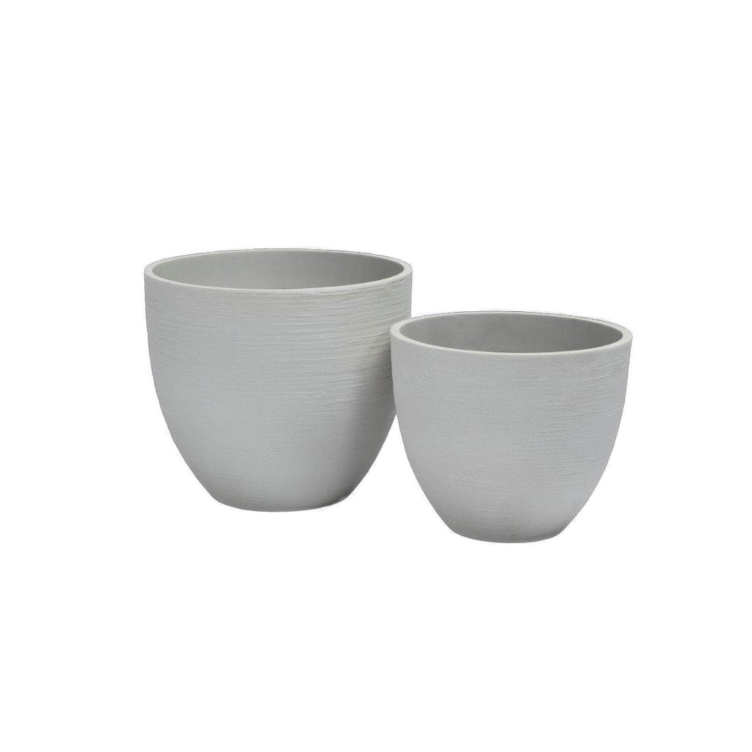 Vaso Moderno Antracite e Bianco - Vaso basso e largo – BIA Home & Garden