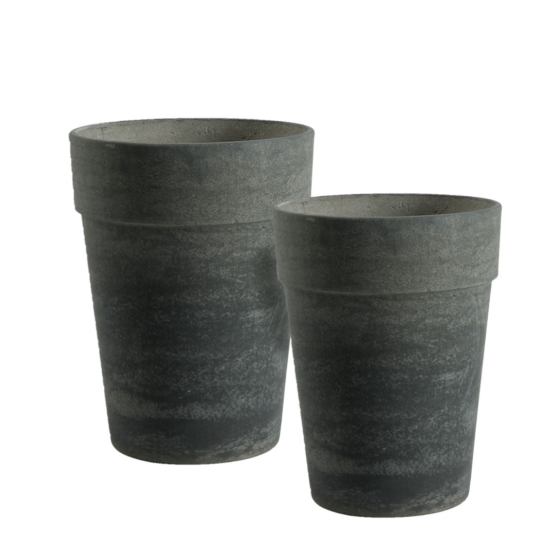 Vaso Effetto Pietra Grigio - Vaso da terra alto
