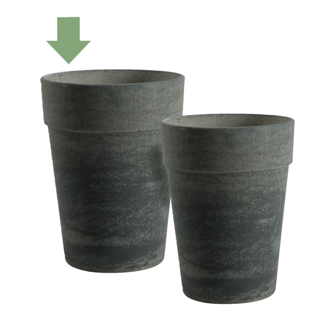 Vaso Effetto Pietra Grigio - Vaso da terra alto