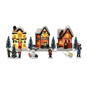 Set 11 pz Villaggio Natalizio - Casette di Natale