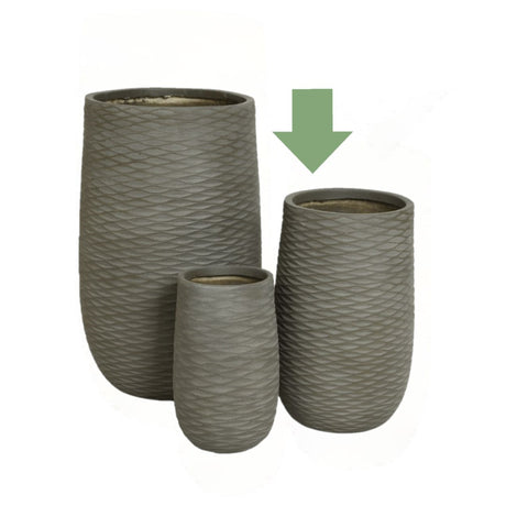 Cody Conico in Fiberclay Taupe - Vaso in resina da esterno