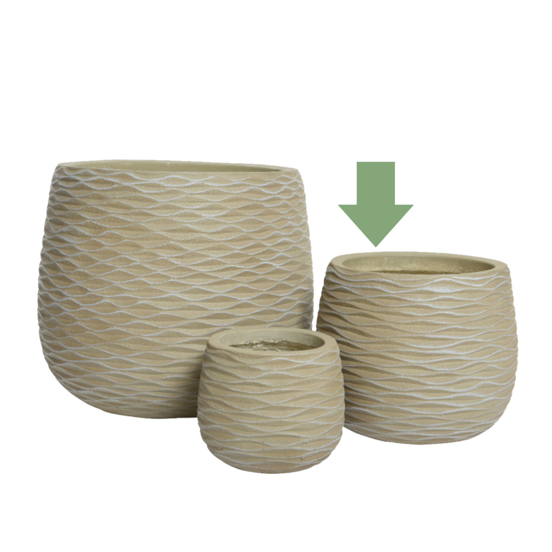 Vaso Basso Cody Terra - Fioriera bassa tonda