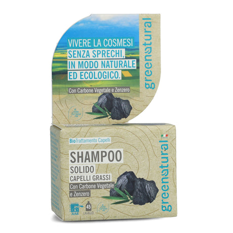 Shampoo Carbone Vegetale Zenzero - Shampoo solido capelli grassi
