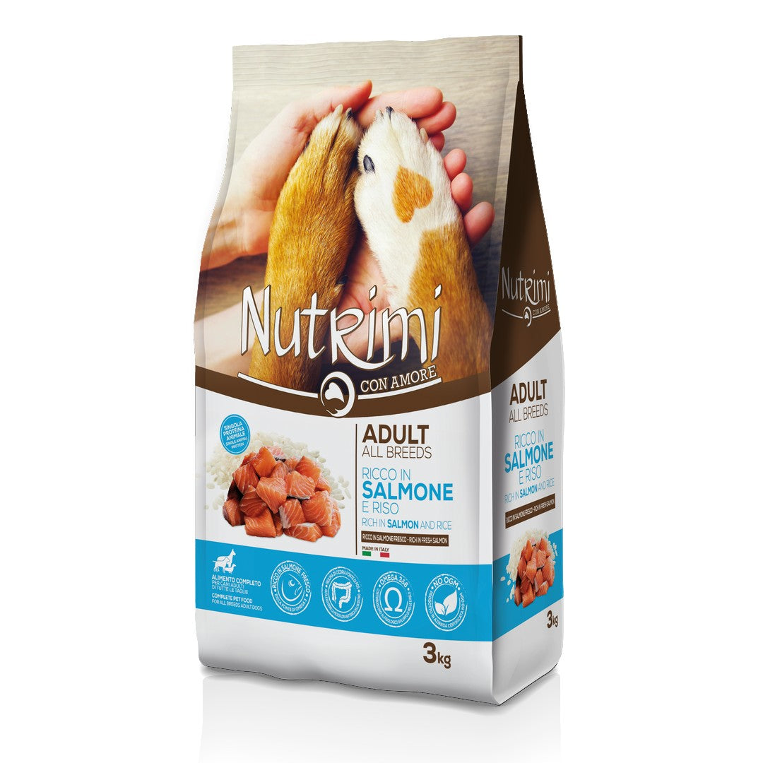 Crocchette per cani Nutrimi al salmone confezione da 3kg