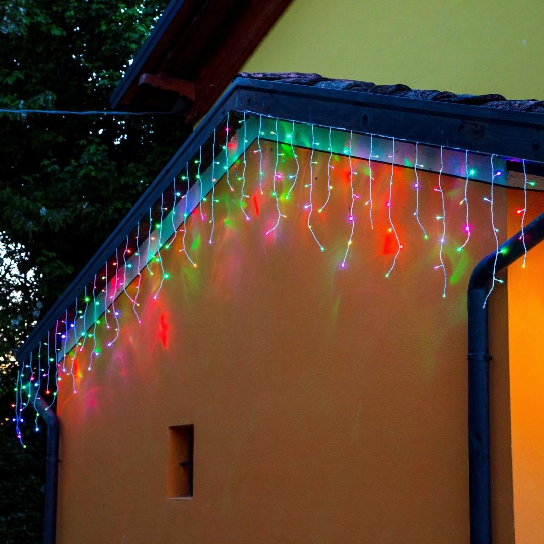 Ice Light Multicolor Crazy - Cascata di luci per esterni
