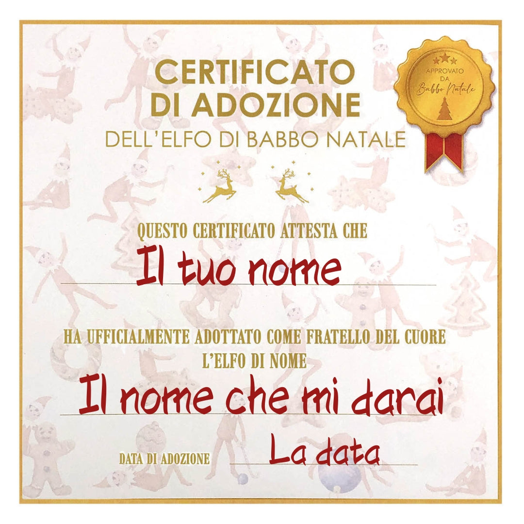 Kit Porta magica e Certificato di Adozione - Elfo di Babbo Natale