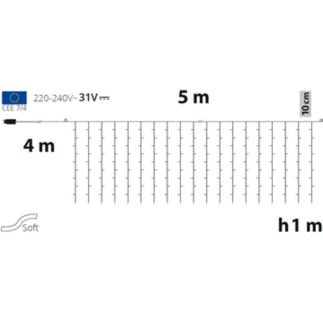 Tenda con Led Soft - Luci di Natale cascata da esterno