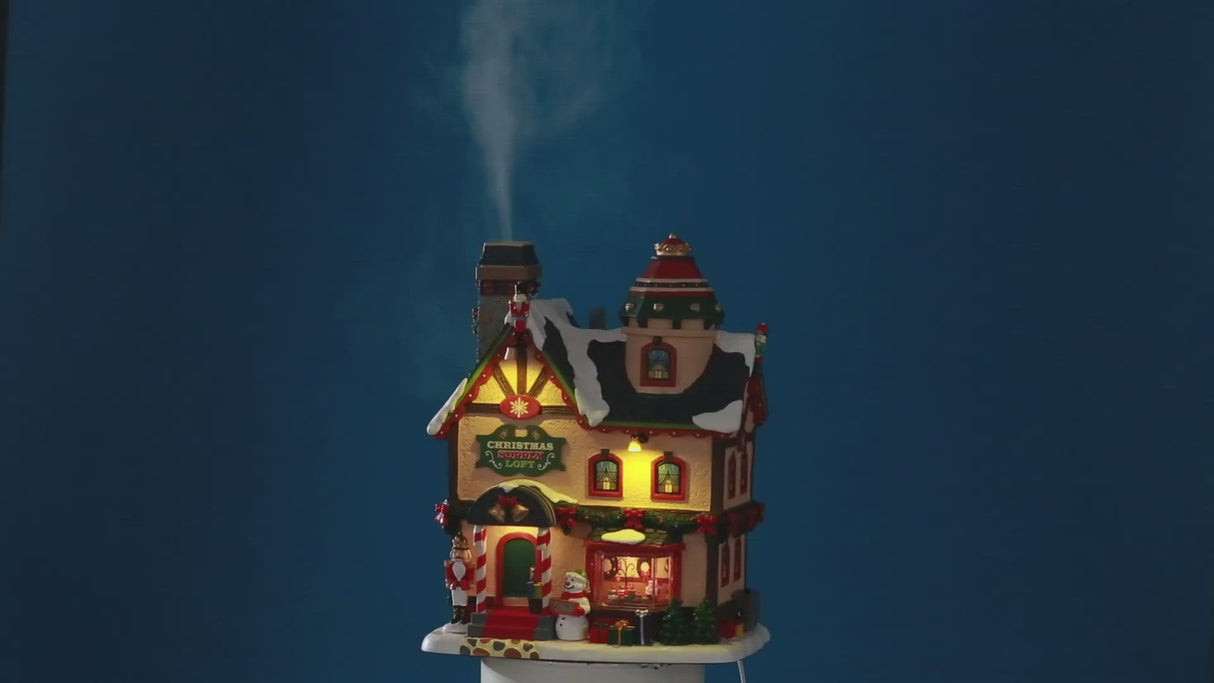 Video di Christmas Supply Loft 15741 - Casetta Lemax illuminata con effetto fumo che esce dal camino.