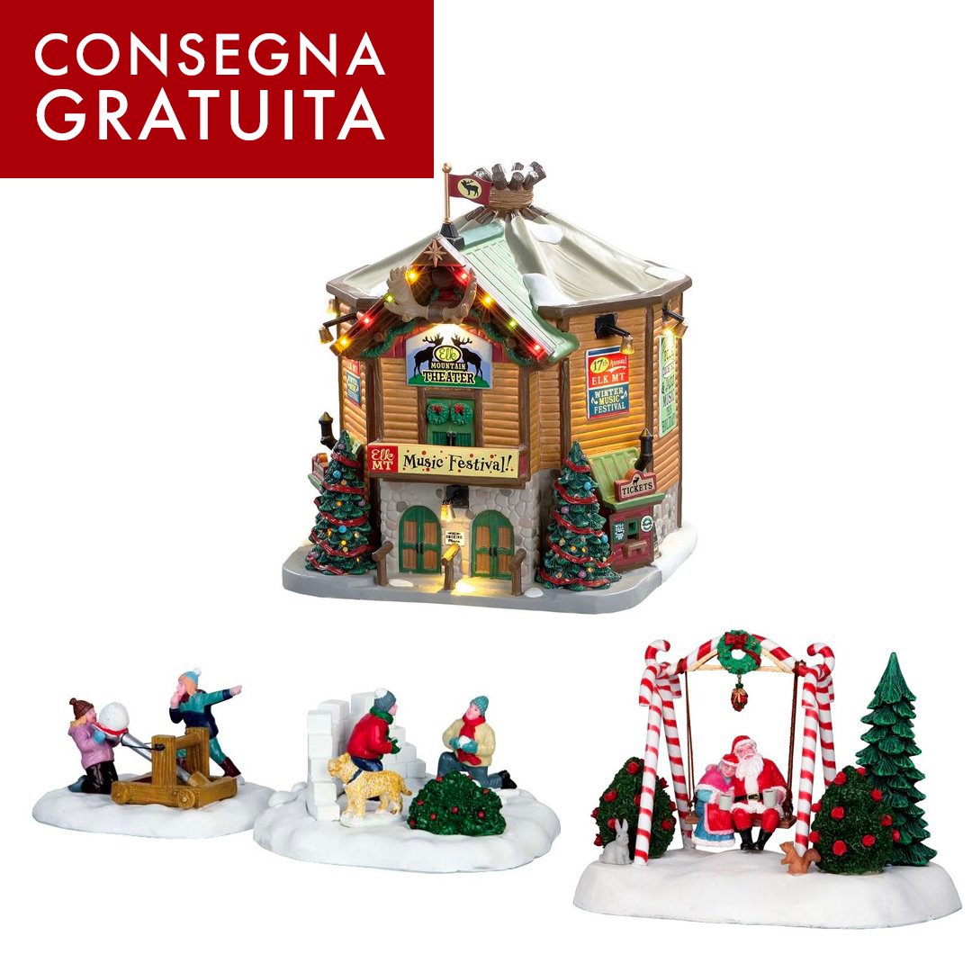 Accessori e Casette Lemax a Led Multipack da 4 Pezzi