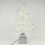 Albero Bianco a Fibre Ottiche e Strobo H60cm Decorazioni Luminose BIA Home & Garden