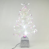 Albero Bianco a Fibre Ottiche e Strobo H60cm Decorazioni Luminose BIA Home & Garden