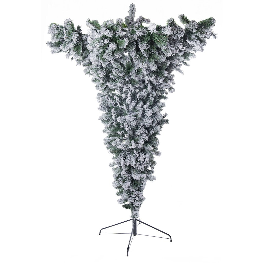 Albero di Natale Artificiale Innevato 210 cm Rovesciato Alberi Innevati Garden Team