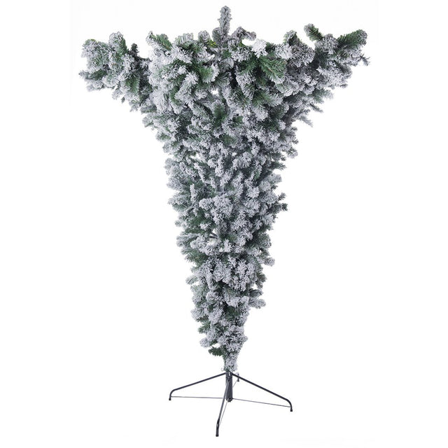 Albero di Natale Artificiale Innevato 210 cm Rovesciato Alberi Innevati Garden Team