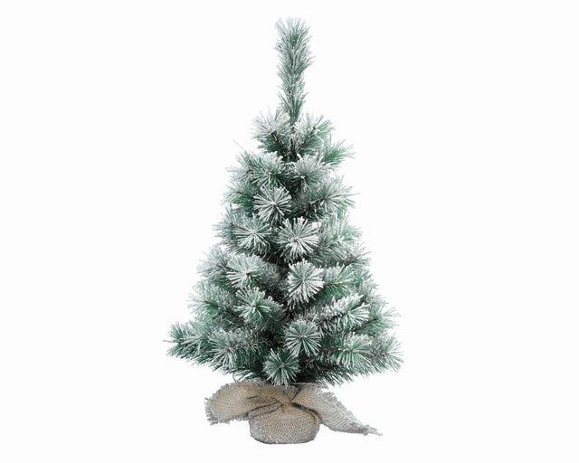 Albero di Natale Innevato con Base in Sacco Juta modello Vancouver Alberi di natale da tavolo Garden Team