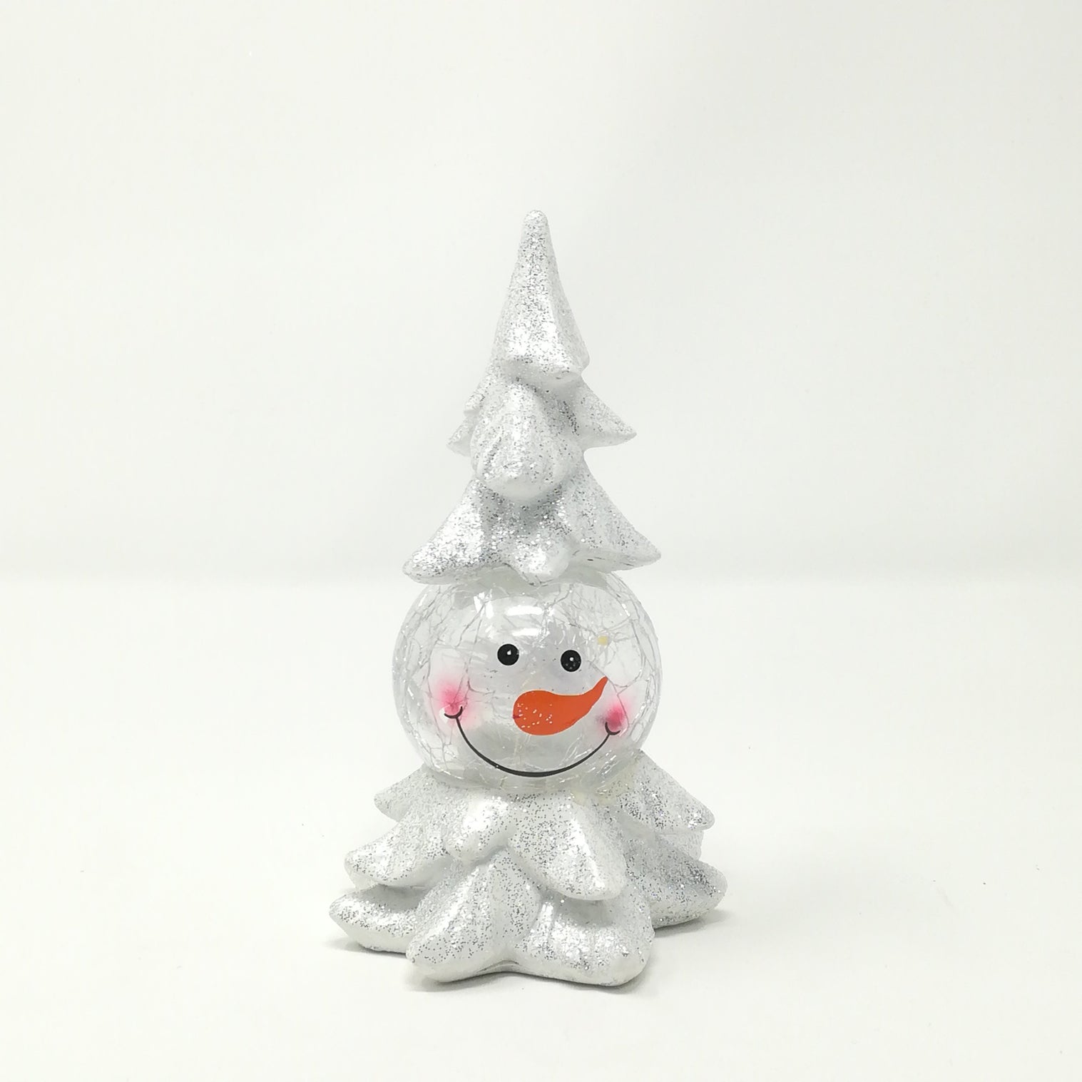 Albero Pupazzo di Neve10,5X10,5X16CM con LED Decorazioni Luminose BIA Home & Garden