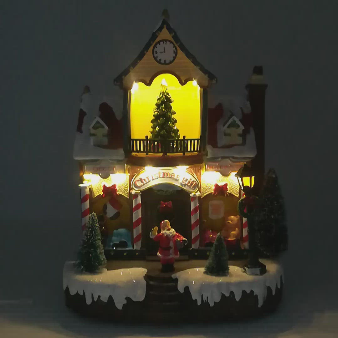 Casetta con Babbo Natale - Villaggio di Natale carillon