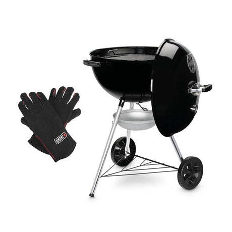 BARBECUE A CARBONE WEBER ORIGINAL KETTLE CON GUANTI IN CUOIO Barbecue a Carbone WEBER