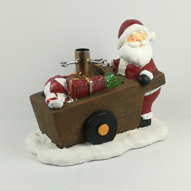 Base Decorata per Albero di Natale Babbo Natale con Carretto Alberi Classici Garden Team