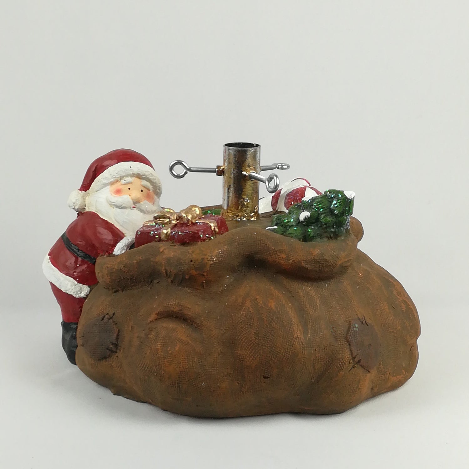 Base Decorata per Albero di Natale Babbo Natale con Sacco Doni Alberi Classici Garden Team