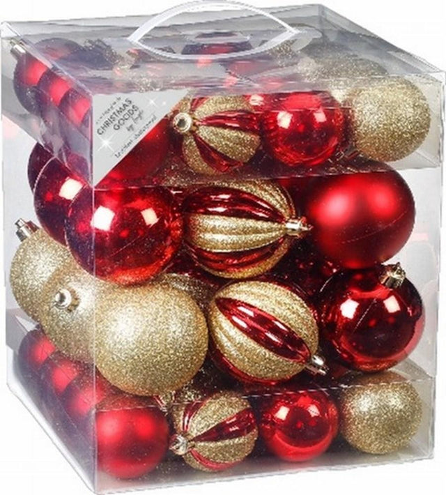 SFERE PVC 6/8 CM, 50PZ./BOX ORO MIX Sfere Natalizie Plastica Inge Christamas