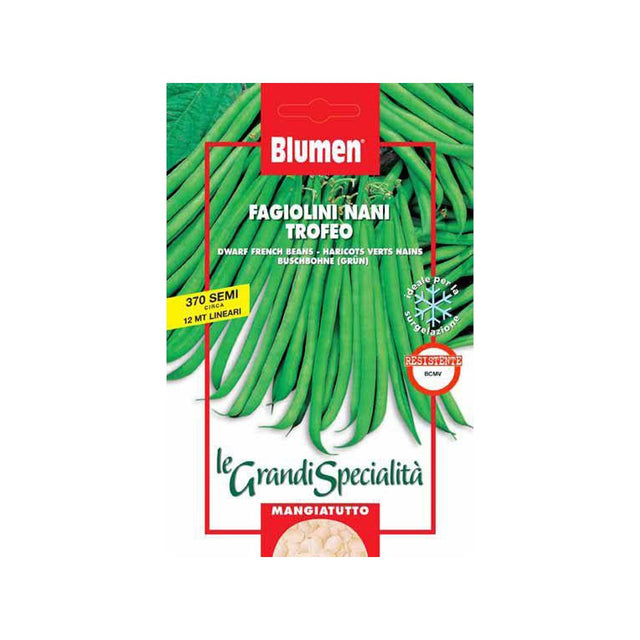 BUSTA SEMENTI FAGIOLI NANI TROFEO 500 GRAMMI Sementi Orto Blumen