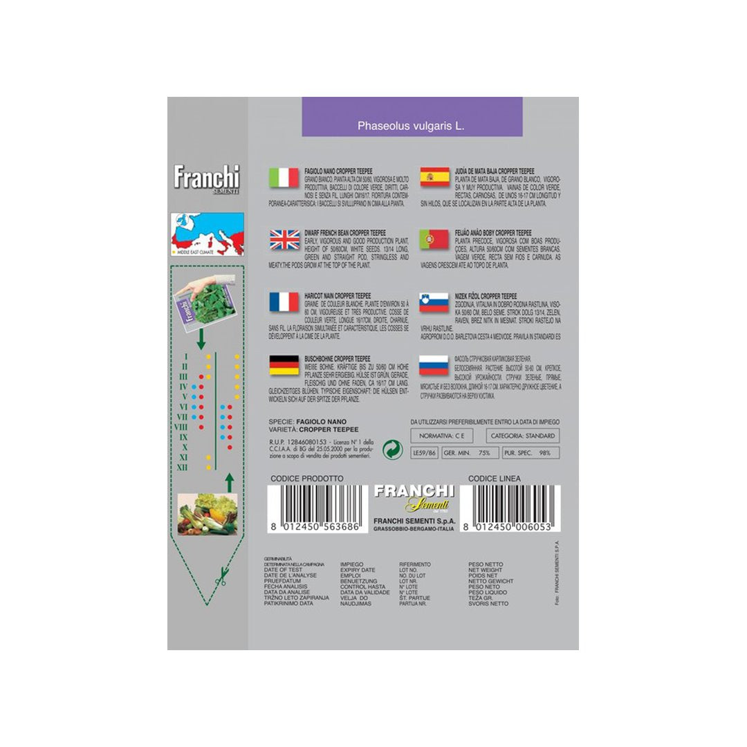 BUSTINA SEMENTI FAGIOLO NANO CROPPER TEEPEE Sementi Orto Franchi