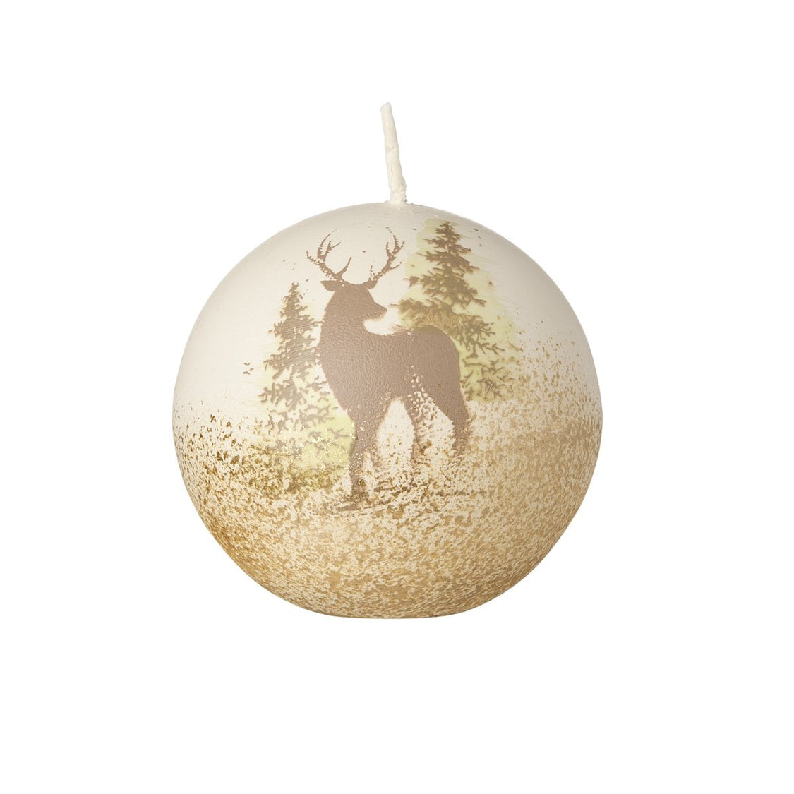 Candela Sfera dia 8 cm Decoro Renna Oro Candele Natalizie Decorate Garden Team